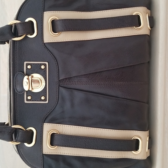 Marc Jacobs Hudson Striping Leather Satchel with Leather Lining in Dark … - Picture 4 of 17